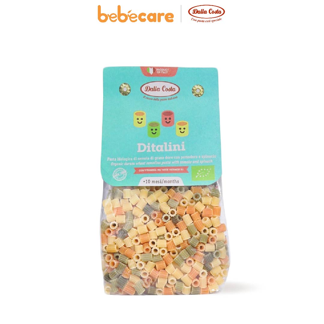 Organic Life (1080)-Nui Ống Ngắn Rau Củ Hữu Cơ Cho Bé 200g Dalla Costa Organic Baby Pasta Ditalini